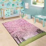 Japanese Cherry Blossom Tree Print Area Rug