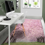 Japanese Cherry Blossom Tree Print Area Rug