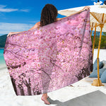 Japanese Cherry Blossom Tree Print Beach Sarong Wrap