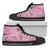 Japanese Cherry Blossom Tree Print Black High Top Shoes