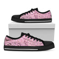 Japanese Cherry Blossom Tree Print Black Low Top Sneakers