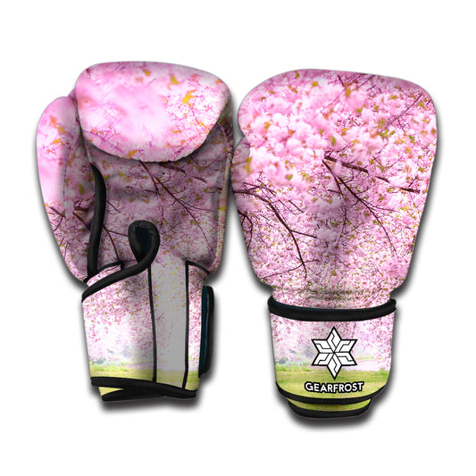 Japanese Cherry Blossom Tree Print Boxing Gloves