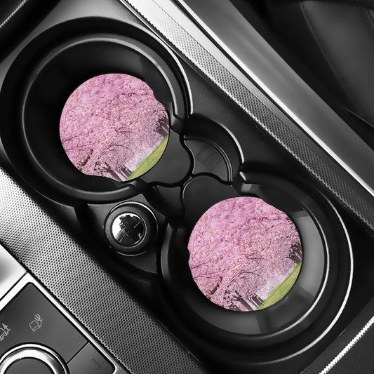 Japanese Cherry Blossom Tree Print Car Coasters