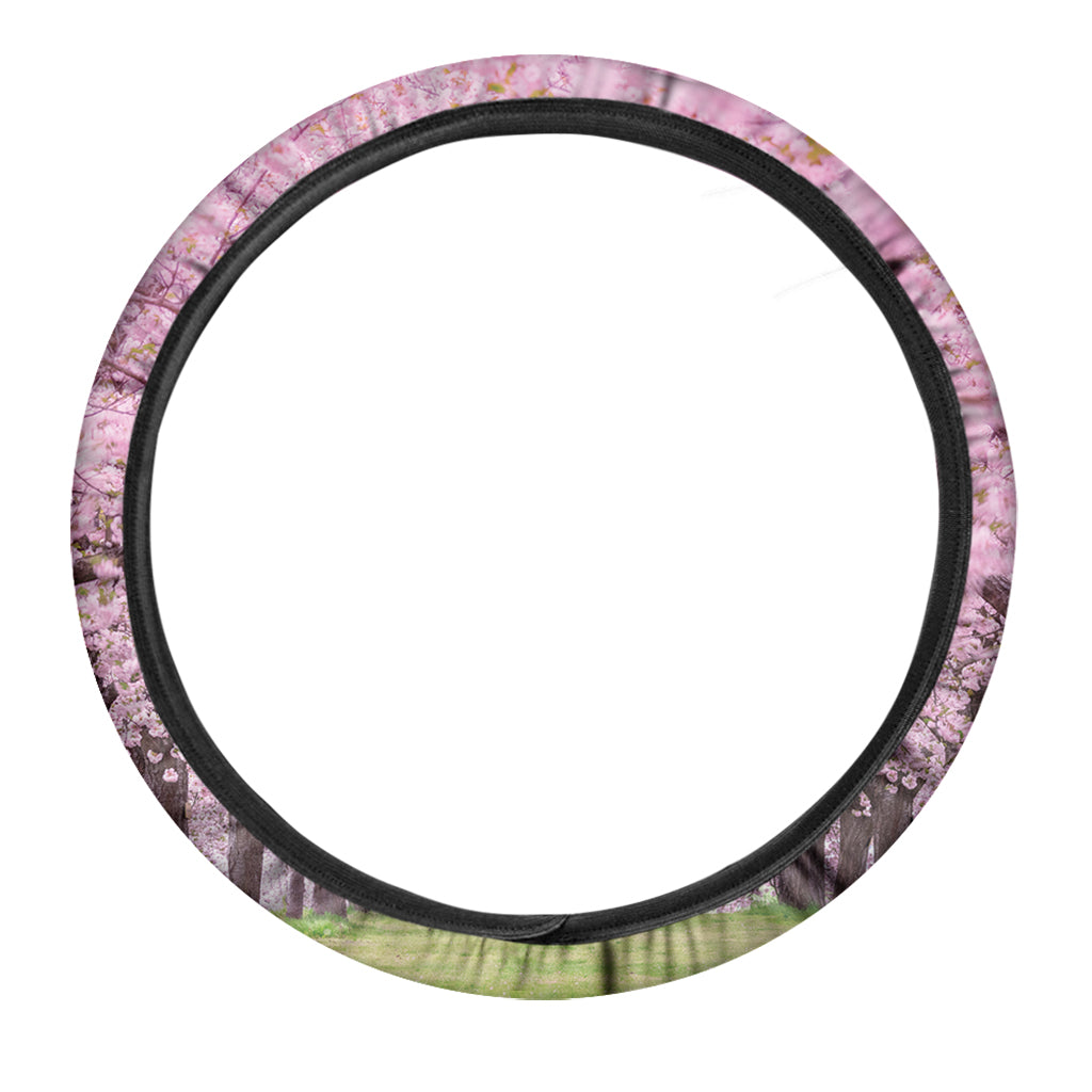 Japanese Cherry Blossom Tree Print Car Steering Wheel Cover