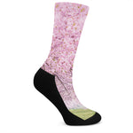 Japanese Cherry Blossom Tree Print Crew Socks