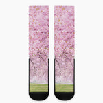 Japanese Cherry Blossom Tree Print Crew Socks