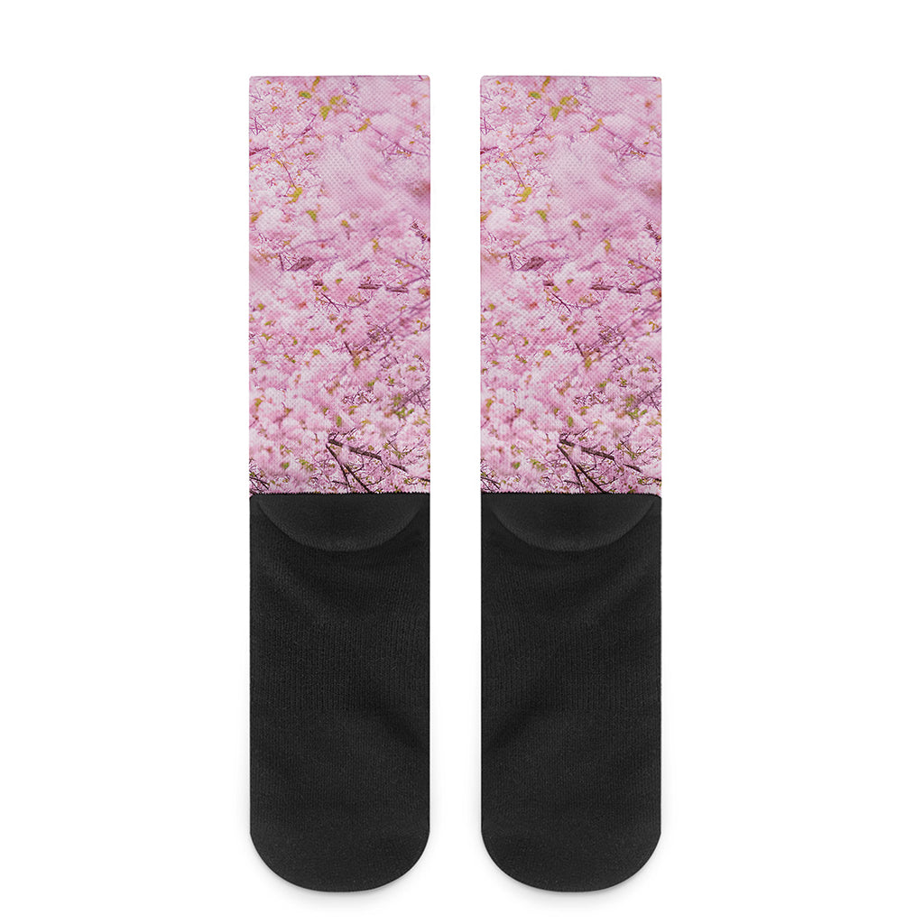 Japanese Cherry Blossom Tree Print Crew Socks