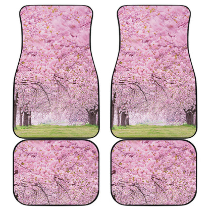 Japanese Cherry Blossom Tree Print Front and Back Car Floor Mats
