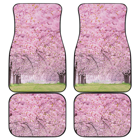 Japanese Cherry Blossom Tree Print Front and Back Car Floor Mats