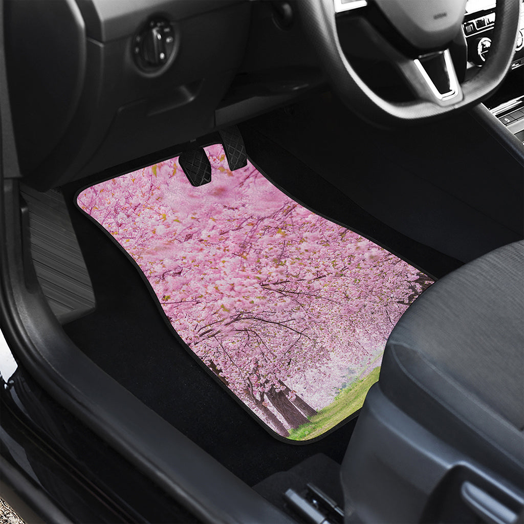 Japanese Cherry Blossom Tree Print Front and Back Car Floor Mats
