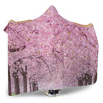 Japanese Cherry Blossom Tree Print Hooded Blanket