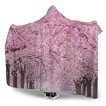 Japanese Cherry Blossom Tree Print Hooded Blanket