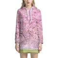 Japanese Cherry Blossom Tree Print Pullover Hoodie Dress