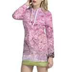 Japanese Cherry Blossom Tree Print Hoodie Dress