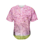 Japanese Cherry Blossom Tree Print Men's Baseball Jersey