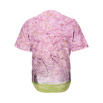 Japanese Cherry Blossom Tree Print Men's Baseball Jersey