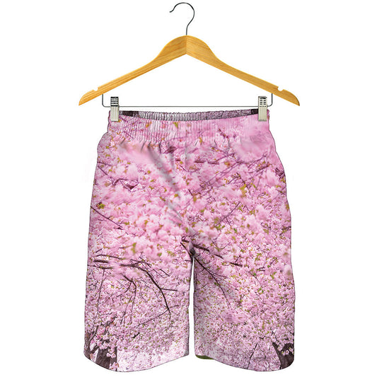 Japanese Cherry Blossom Tree Print Men's Shorts