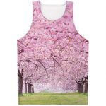 Japanese Cherry Blossom Tree Print Men's Tank Top