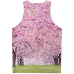 Japanese Cherry Blossom Tree Print Men's Tank Top