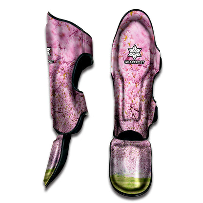 Japanese Cherry Blossom Tree Print Muay Thai Shin Guard