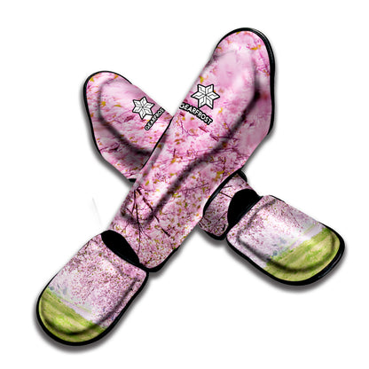 Japanese Cherry Blossom Tree Print Muay Thai Shin Guard