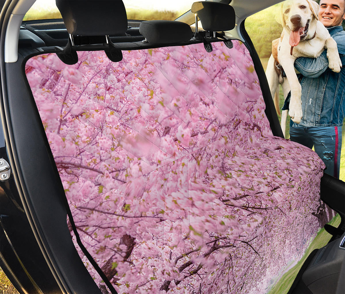 Japanese Cherry Blossom Tree Print Pet Car Back Seat Cover