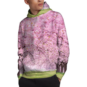 Japanese Cherry Blossom Tree Print Pullover Hoodie GearFrost