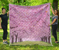 Japanese Cherry Blossom Tree Print Quilt