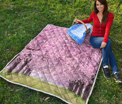 Japanese Cherry Blossom Tree Print Quilt