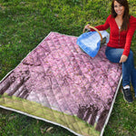 Japanese Cherry Blossom Tree Print Quilt