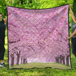 Japanese Cherry Blossom Tree Print Quilt