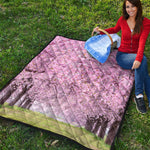 Japanese Cherry Blossom Tree Print Quilt