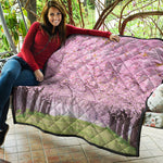 Japanese Cherry Blossom Tree Print Quilt