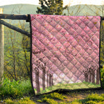 Japanese Cherry Blossom Tree Print Quilt