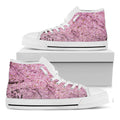 Japanese Cherry Blossom Tree Print White High Top Sneakers