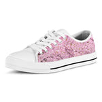 Japanese Cherry Blossom Tree Print White Low Top Shoes