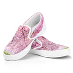 Japanese Cherry Blossom Tree Print White Slip On Shoes