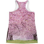 Japanese Cherry Blossom Tree Print Women's Racerback Tank Top