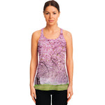 Japanese Cherry Blossom Tree Print Women's Racerback Tank Top