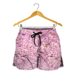 Japanese Cherry Blossom Tree Print Women's Shorts