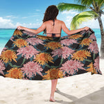 Japanese Chrysanthemum Pattern Print Beach Sarong Wrap