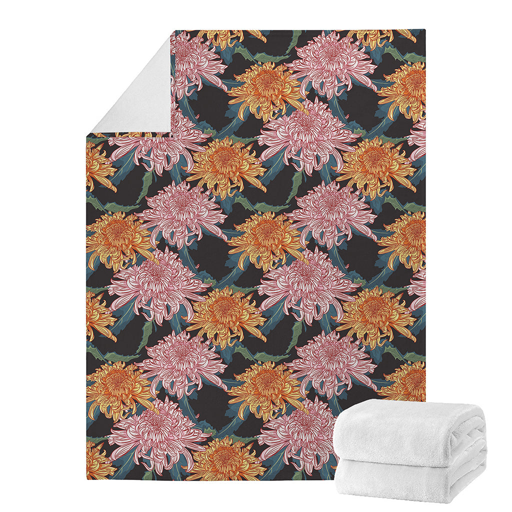 Japanese Chrysanthemum Pattern Print Blanket