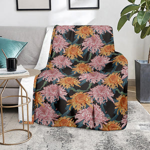 Japanese Chrysanthemum Pattern Print Blanket