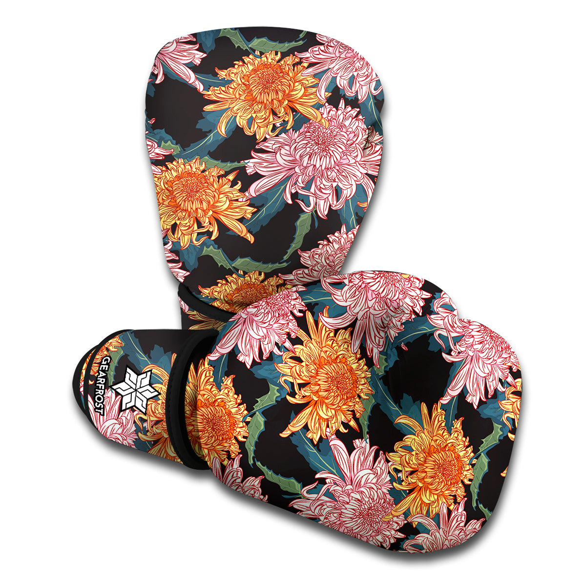 Japanese Chrysanthemum Pattern Print Boxing Gloves