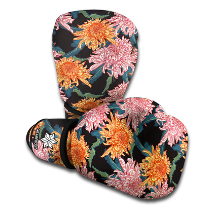 Japanese Chrysanthemum Pattern Print Boxing Gloves