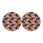 Japanese Chrysanthemum Pattern Print Car Coasters
