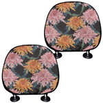 Japanese Chrysanthemum Pattern Print Car Headrest Covers