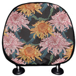 Japanese Chrysanthemum Pattern Print Car Headrest Covers