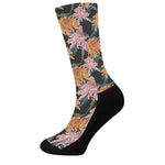 Japanese Chrysanthemum Pattern Print Crew Socks
