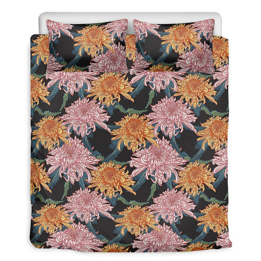 Japanese Chrysanthemum Pattern Print Duvet Cover Bedding Set